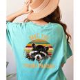 Save The Raccoons Women's Comfort T-Shirt - Fun Back Print Chalky Mint
