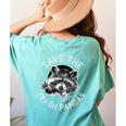 Save the Trash Pandas Women's T-Shirt - Raccoon Lover Back Print Chalky Mint