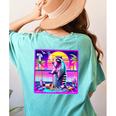 Vaporwave Raccoon Retrowave Synthwave Raccoon Meme Women's Comfort Colors T-Shirt Back Print Chalky Mint
