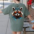 Cool Raccoon Women's T-Shirt | Comfy Back Print Design Moss