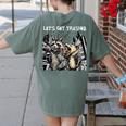 Let's Get Trashed Raccoon And Opossum Drinking Beer Women's Comfort Colors T-Shirt Back Print Moss