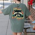 Live Fast Eat Trash Retro Trash Panda Raccoon Women's Comfort Colors T-Shirt Back Print Moss