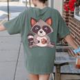 Raccoon & Cookie Design Women's Tee - Comfort Colors Back Print Moss