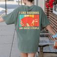 Raccoon Lover Introvert Unisex T-Shirt - Cozy Back Print Moss