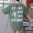 Raccoon Lover Women's T-Shirt | Cute Back Print Comfort Colors Moss