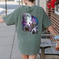 Raccoon Moonlight Women's T-Shirt - Cozy Back Print Unisex Style Moss