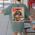 Raccoon Ramen Anime Women's T-Shirt | Cute Japanese Back Print Moss