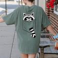 Raccoon Trash Panda | Women's Comfort Colors T-Shirt - Cartoon Back Print Moss