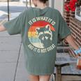 Raccoon Vintage Comfort Women's Tee - Fun Back Print Moss