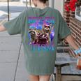Retro Raccoon Meme Women's T-Shirt - Unique Comfort Colors Style Moss
