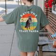 Save the Raccoon Retro Sunset Women's T-Shirt - Comfort Colors Moss