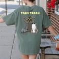 Team Trash Opossum Raccoon Rat Animals Garbage Gang Short Sleeve Women's Comfort Colors T-Shirt Back Print Moss