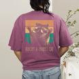 Adopt A Street Cat T-Shirt - Artsy Animal Back Print for Women Berry