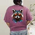 Cool Raccoon Women's T-Shirt | Comfy Back Print Design Berry