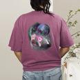 Ferret Women's T-Shirt | Comfort Colors Back Print - Moon Howl Design Berry