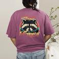 Live Fast Eat Trash Retro Trash Panda Raccoon Women's Comfort Colors T-Shirt Back Print Berry