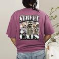 Raccoon Feral Retro Women's Summer Tee - Comfort Colors Back Print Berry