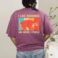 Raccoon Lover Introvert Unisex T-Shirt - Cozy Back Print Berry