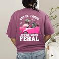 Raccoon Lover Women's Comfort Tee - Introvert Friendly Back Print Berry