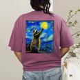 Raccoon Lover Women's T-Shirt - Starry Night Art Back Print Berry