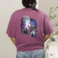 Raccoon Moonlight Women's T-Shirt - Cozy Back Print Unisex Style Berry