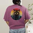 Raccoon-Themed Comfort Colors Women's T-Shirt | Unique Back Print Berry