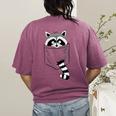 Raccoon Trash Panda | Women's Comfort Colors T-Shirt - Cartoon Back Print Berry