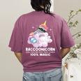 Raccoonicorn Raccoon Lover Women's T-Shirt – Fun Back Print Berry