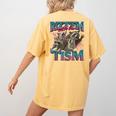 Autism Awareness Raccoon T-Shirt | Women's Comfort Colors | Fun Back Print Mustard