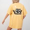 It's Called Trash Can Not Trash Cannot Funny Racoon Women's Comfort Colors T-Shirt Back Print Mustard