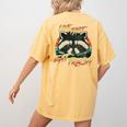 Live Fast Eat Trash Retro Trash Panda Raccoon Women's Comfort Colors T-Shirt Back Print Mustard