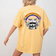 Raccoon Be Gay Do Crime | Rainbow LGBTQ Pride Women's T-Shirt Mustard