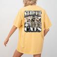 Raccoon Feral Retro Women's Summer Tee - Comfort Colors Back Print Mustard
