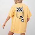 Raccoon Trash Panda | Women's Comfort Colors T-Shirt - Cartoon Back Print Mustard