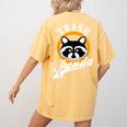 Raccoon Women's T-Shirt - Fun Back Print Tee Mustard
