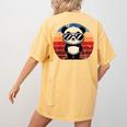 Retro Panda Pool Party T-Shirt - Women's Back Print Comfort Mustard