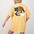 Retro Trashpanda On The Half Moon Vintage Raccoon Women's Comfort Colors T-Shirt Back Print Mustard