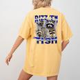 Rizz Em with Tism Raccoon Meme Women's T-Shirt - Fun Back Print Mustard