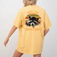 Save The Raccoons Women's Comfort T-Shirt - Fun Back Print Mustard