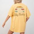 Stay Trashy Opossum Raccoon Meme Women's Back Print Tee Mustard