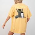 Team Trash Opossum Raccoon Rat Animals Garbage Gang Short Sleeve Women's Comfort Colors T-Shirt Back Print Mustard