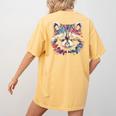 Watercolor Raccoon | Women's T-Shirt - Modern & Artistic Back Print Mustard