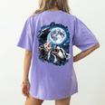 Animal Meme Women's T-Shirt - Moonlit Opossum & Raccoon Design Violet