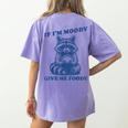 Moody Raccoon Women's T-Shirt - Fun Meme Design | Trash Panda Violet