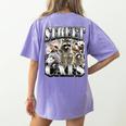 Raccoon Feral Retro Women's Summer Tee - Comfort Colors Back Print Violet