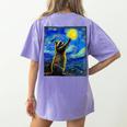 Raccoon Lover Women's T-Shirt - Starry Night Art Back Print Violet