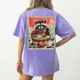 Raccoon Ramen Anime Women's T-Shirt | Cute Japanese Back Print Violet