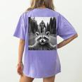 Raccoon & Sasquatch Selfie Women's T-Shirt - Fun Back Print Violet