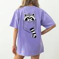 Raccoon Trash Panda | Women's Comfort Colors T-Shirt - Cartoon Back Print Violet