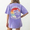 Raccoon Vintage Comfort Women's Tee - Fun Back Print Violet